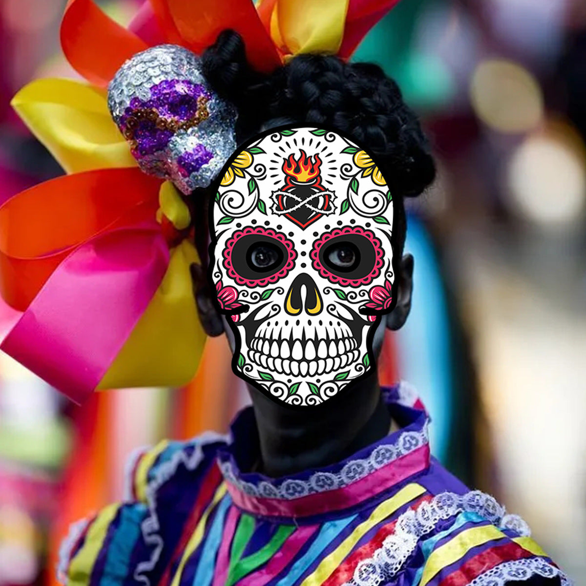 Wholesale Halloween party masquerade paper skull ghost face diy mask